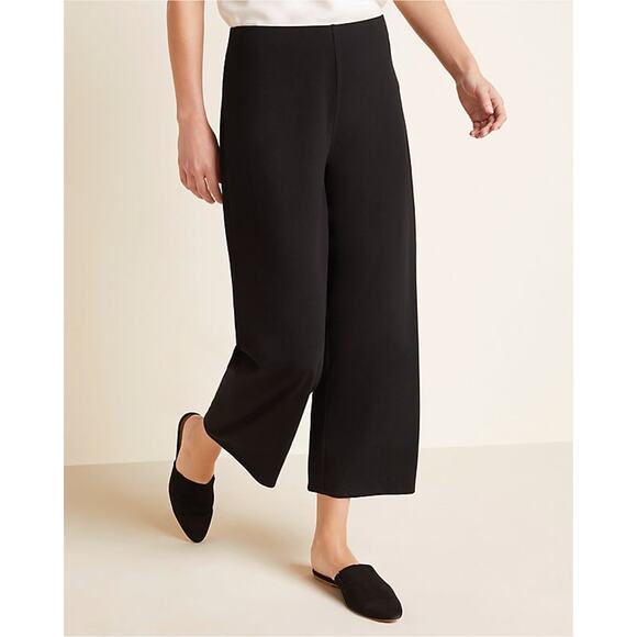 Eileen Fisher Pants - EILEEN FISHER Crêpe Straight Cropped Pants Black Large A003770
